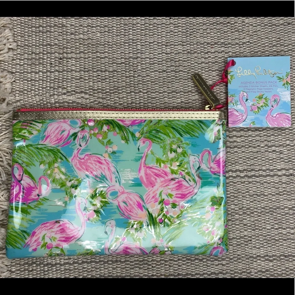 Lilly Pulitzer Agenda Journal Pen Flamingo Pouch